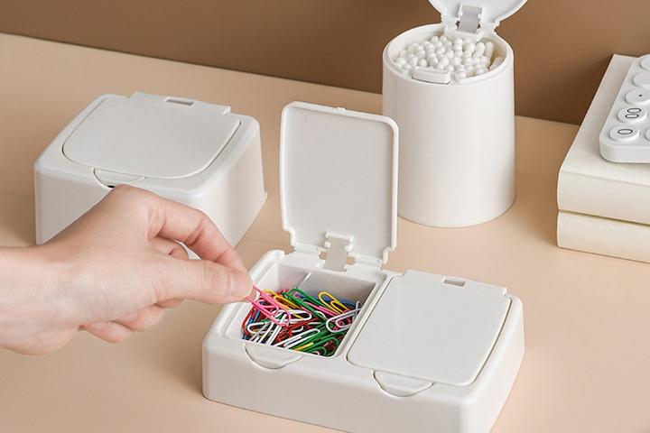 원터치 케이스 사각 더블 미니 수납함 면봉케이스 약정리함