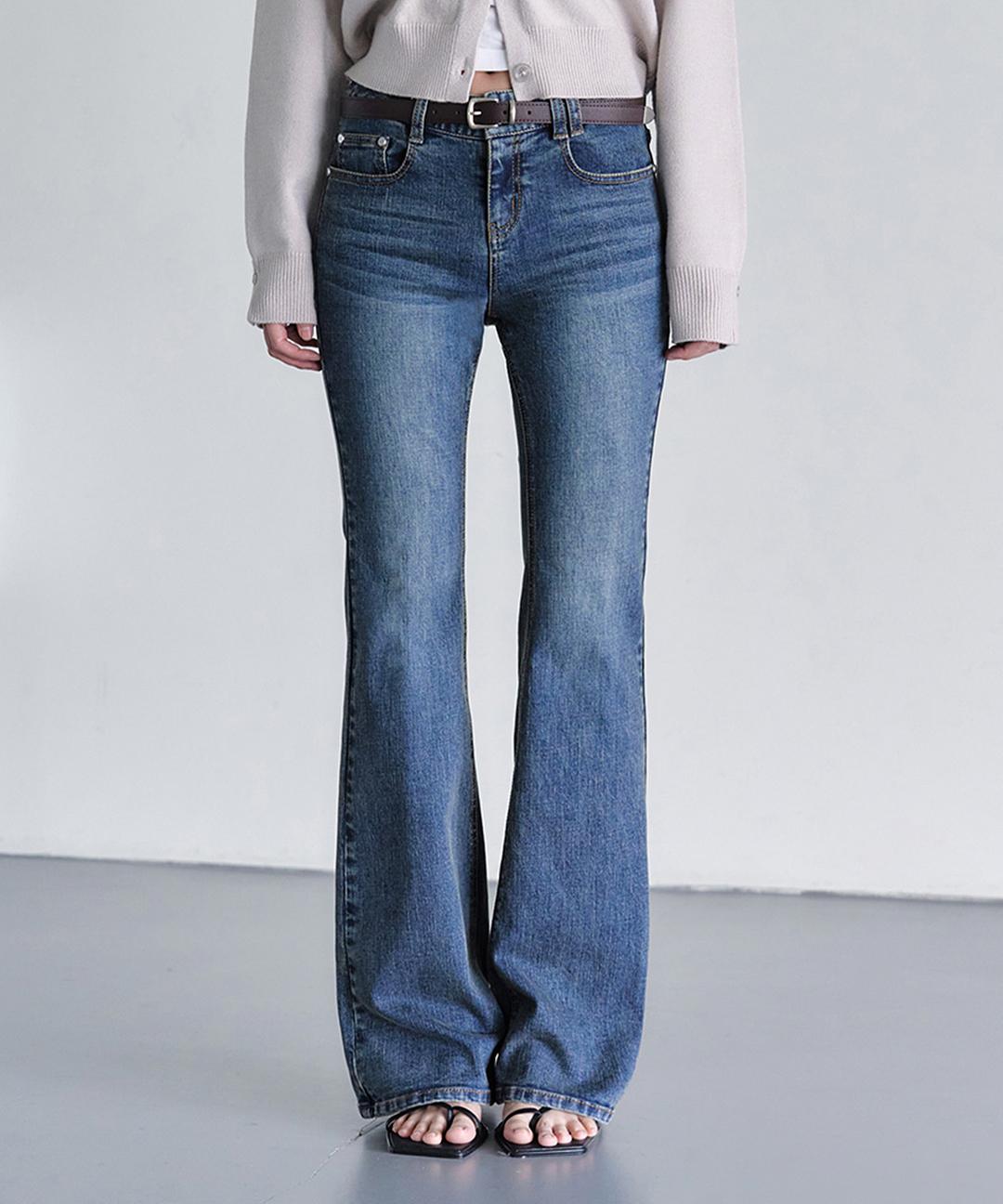 데케트우먼 Signature Slim Low Rise Flared Jeans DCWPT006BlueB