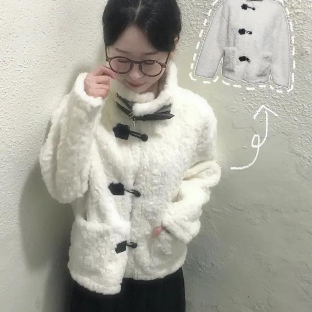 [연말룩🎄/따뜻]양털 떡볶이 투 버클 퍼 자켓