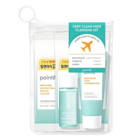 포인트앤 딥 클린 미니 클렌징 트래블 키트 롱패드 3p + 오일 15ml + 폼 15ml 세트 - 클렌징세트 | 쿠팡