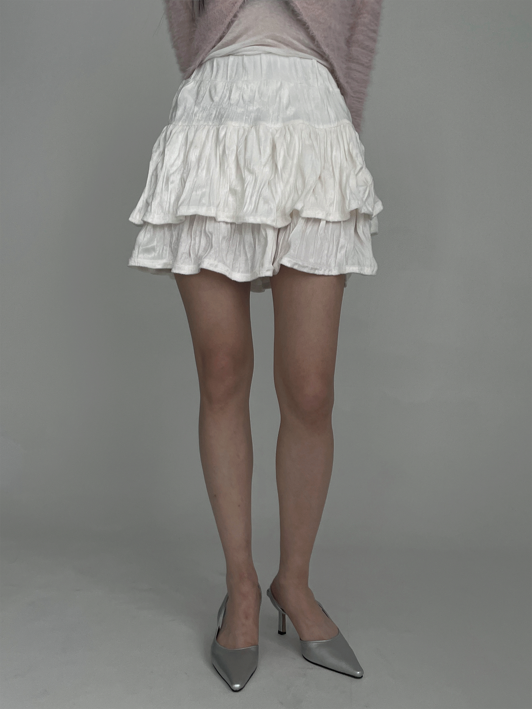 Velour tiered skirt