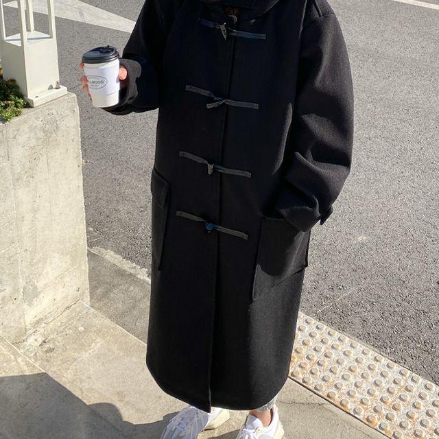 [당일출고][unisex] 3color 떡볶이 울 더플 후드 코트