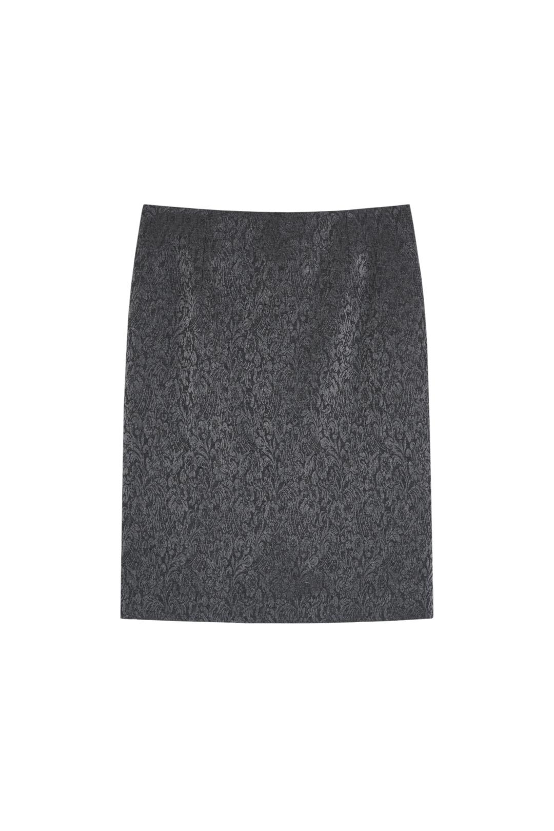 METAL JACQUARD SKIRT (SILVER)
