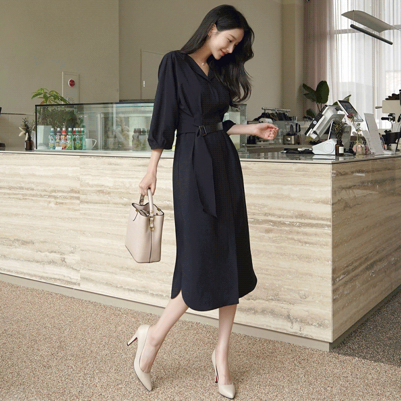 던벳 롱원피스+벨트SET[FREE,L사이즈]