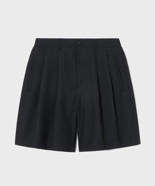 밴딩 실루엣 하프 팬츠 블랙