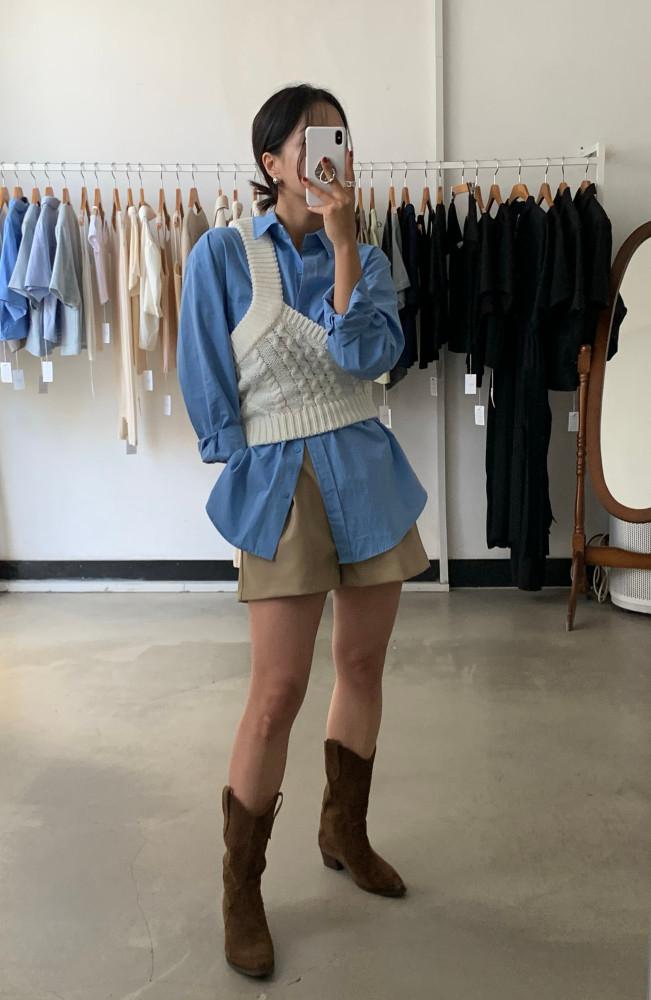 레더반바지 가을 겨울 뒷밴딩 가죽 팬츠 (3col)