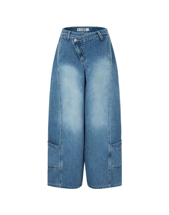 EYELET BALLOON JEANS