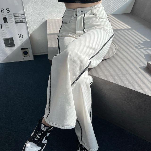 화이트 스티치 데님