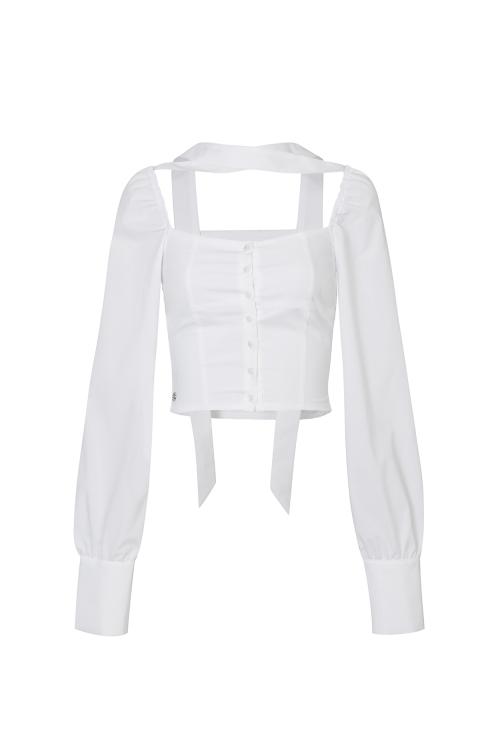 페인오어플레져(PAINORPLEASURE)  BIANCA SQUARE NECK BLOUSE white - 사이즈 & 후기 | 무신사