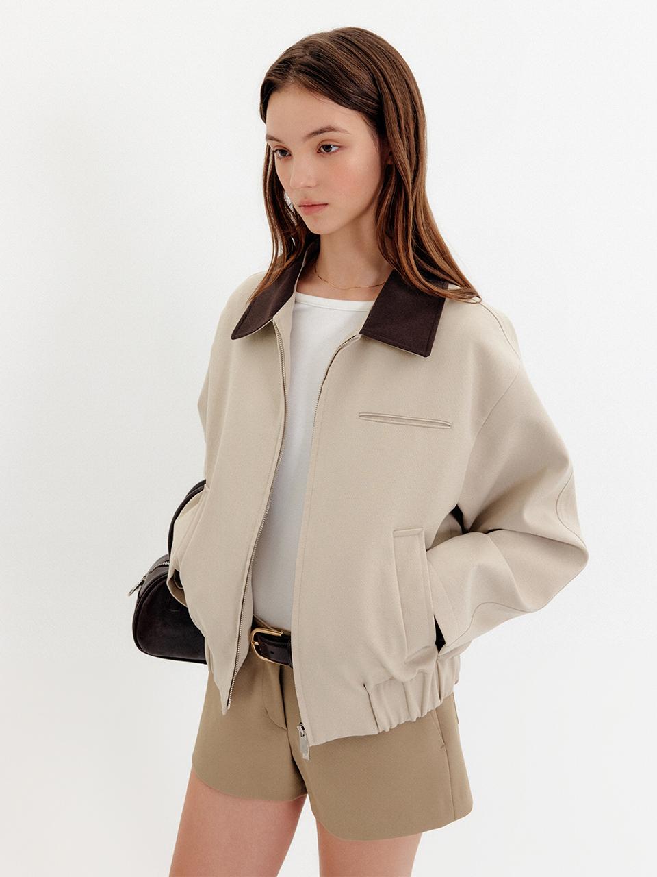 룩캐스트 노앙 블루종 집업 점퍼_베이지 / NOANG BLOUSON ZIP UP JUMPER_BEIGE