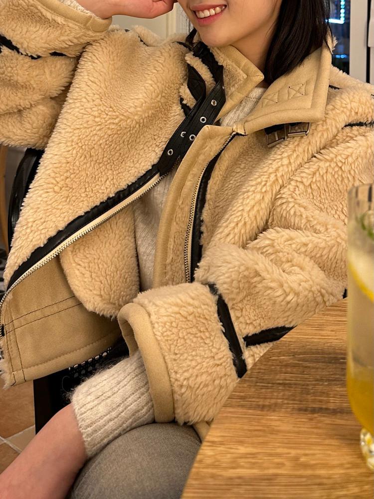 히멀 양털 비죠 무스탕