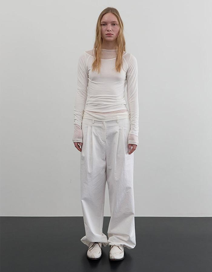 REPOS) COTTON TUCK JOGGER PANTS (WHITE)