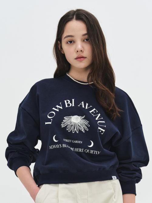 Dandelion flower sweat shirt _ Navy