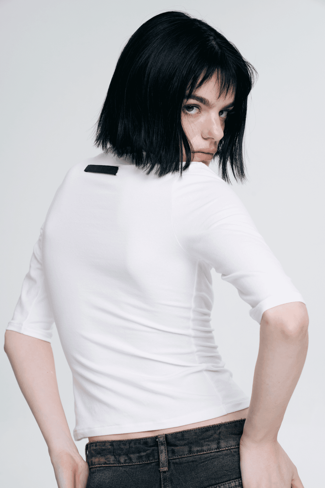 3rd Essential Capri Sleeve Tee  - White