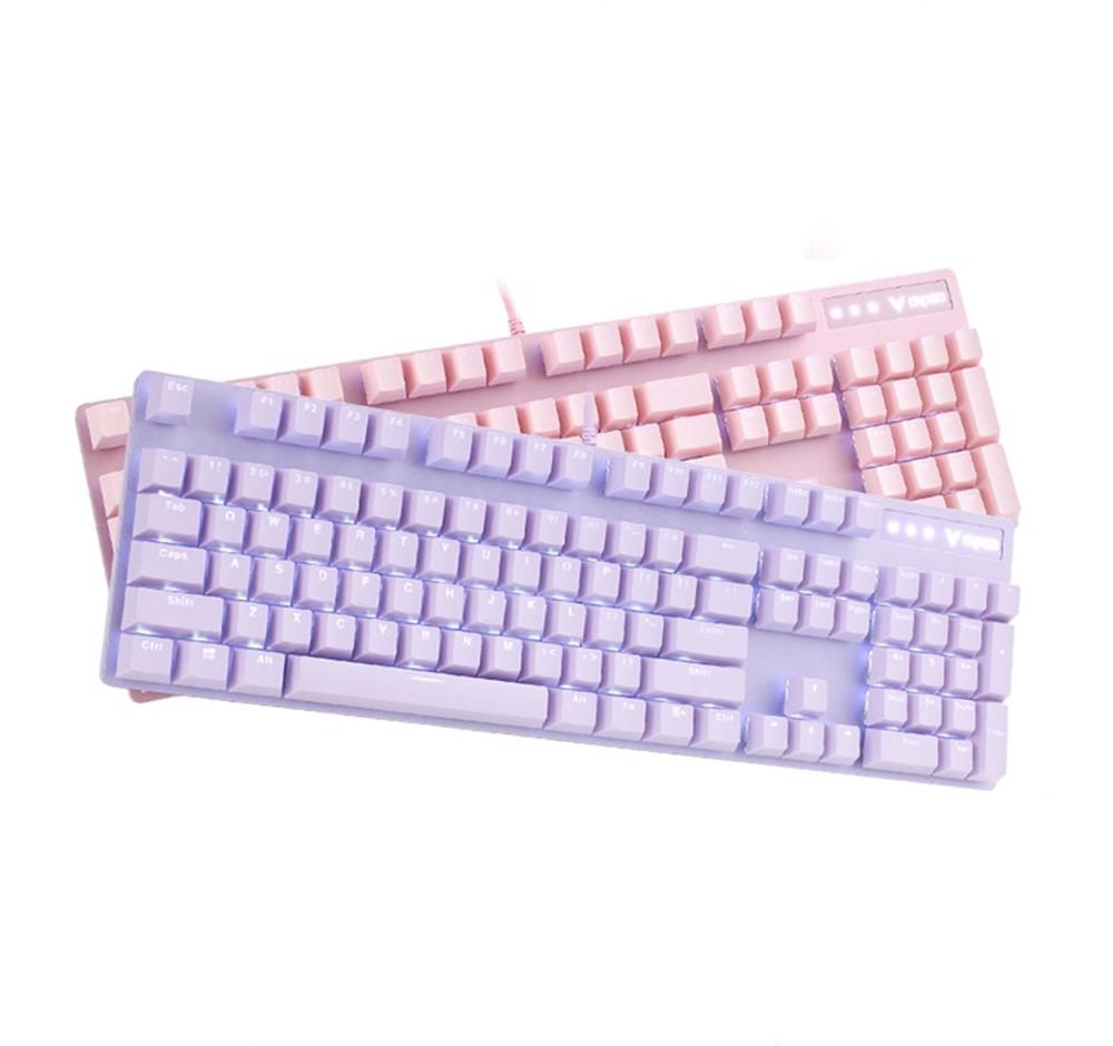 Rapoo V500PRO 퍼플 보라 유선 라푸 기계식 키보드 갈축