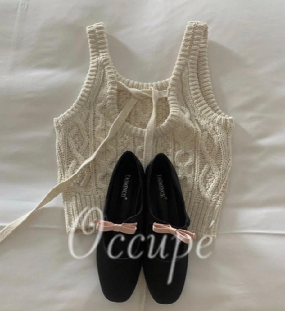 pyt 프리티영띵 뒷리본 니트 뷔스티에 (3col) 프영띵 니트나시탑