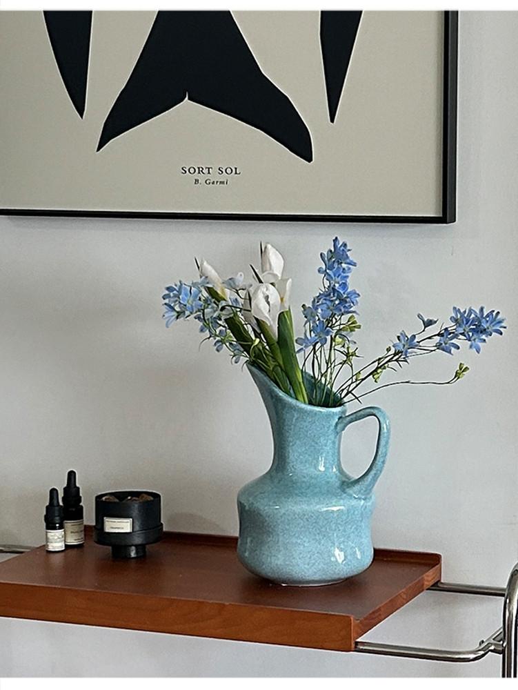 북유럽 블루 대형 화병 오브제 꽃병