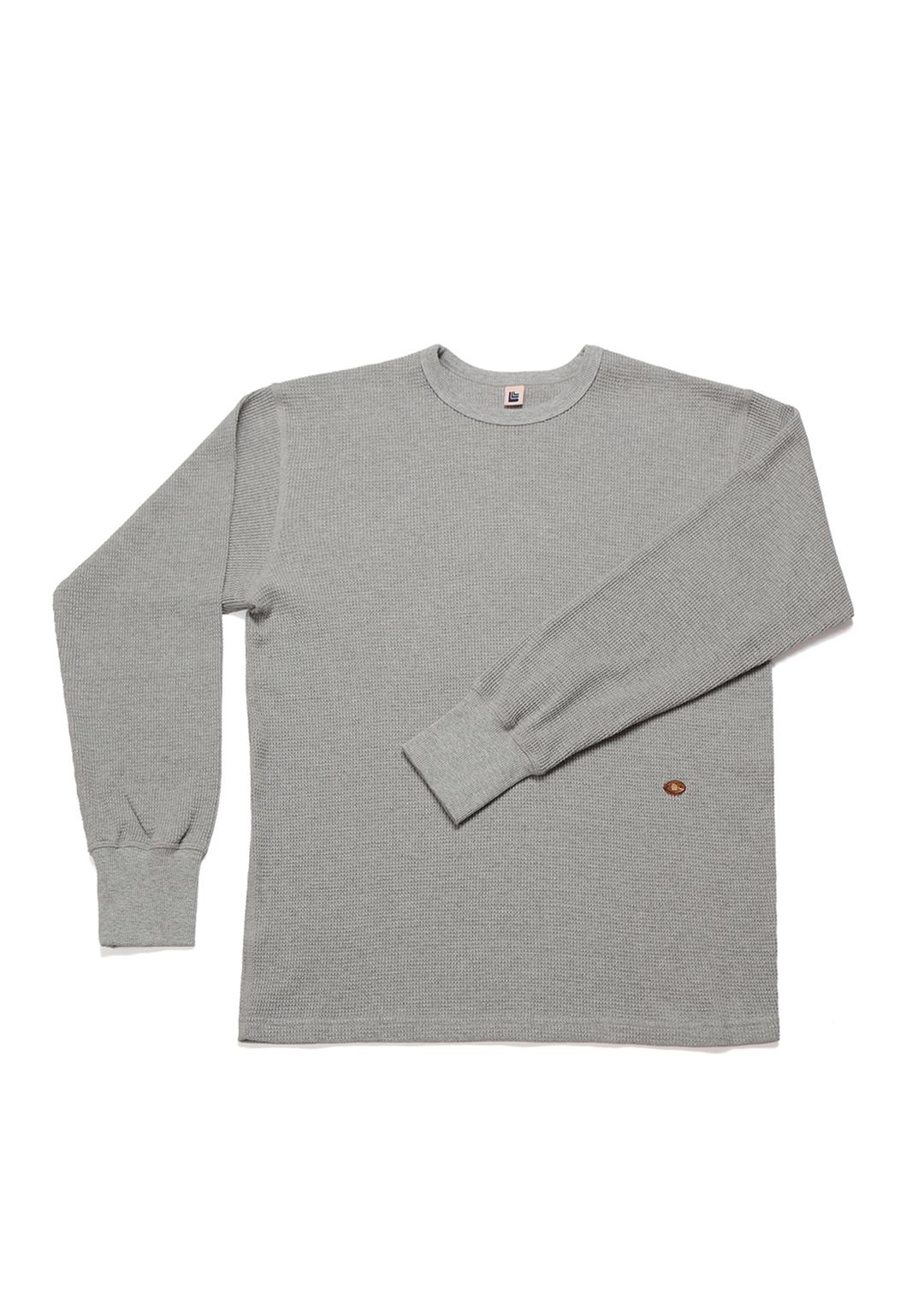 COTTON BLENDED WAFFLE-JERSEY LONG-SLEEVED TEE