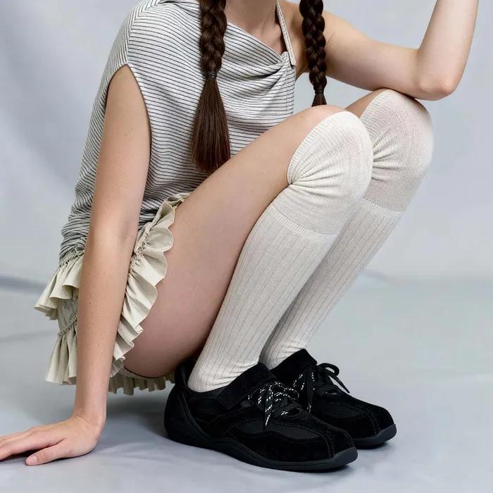 바인 소가죽 레이스업 메리제인 스니커즈 2color