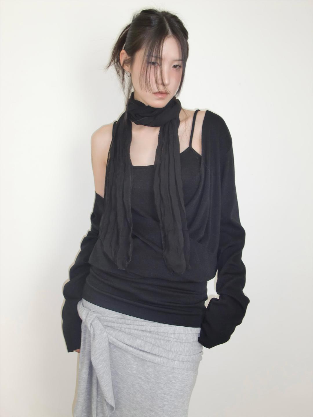 WRAP LAYERED TOP_BLACK