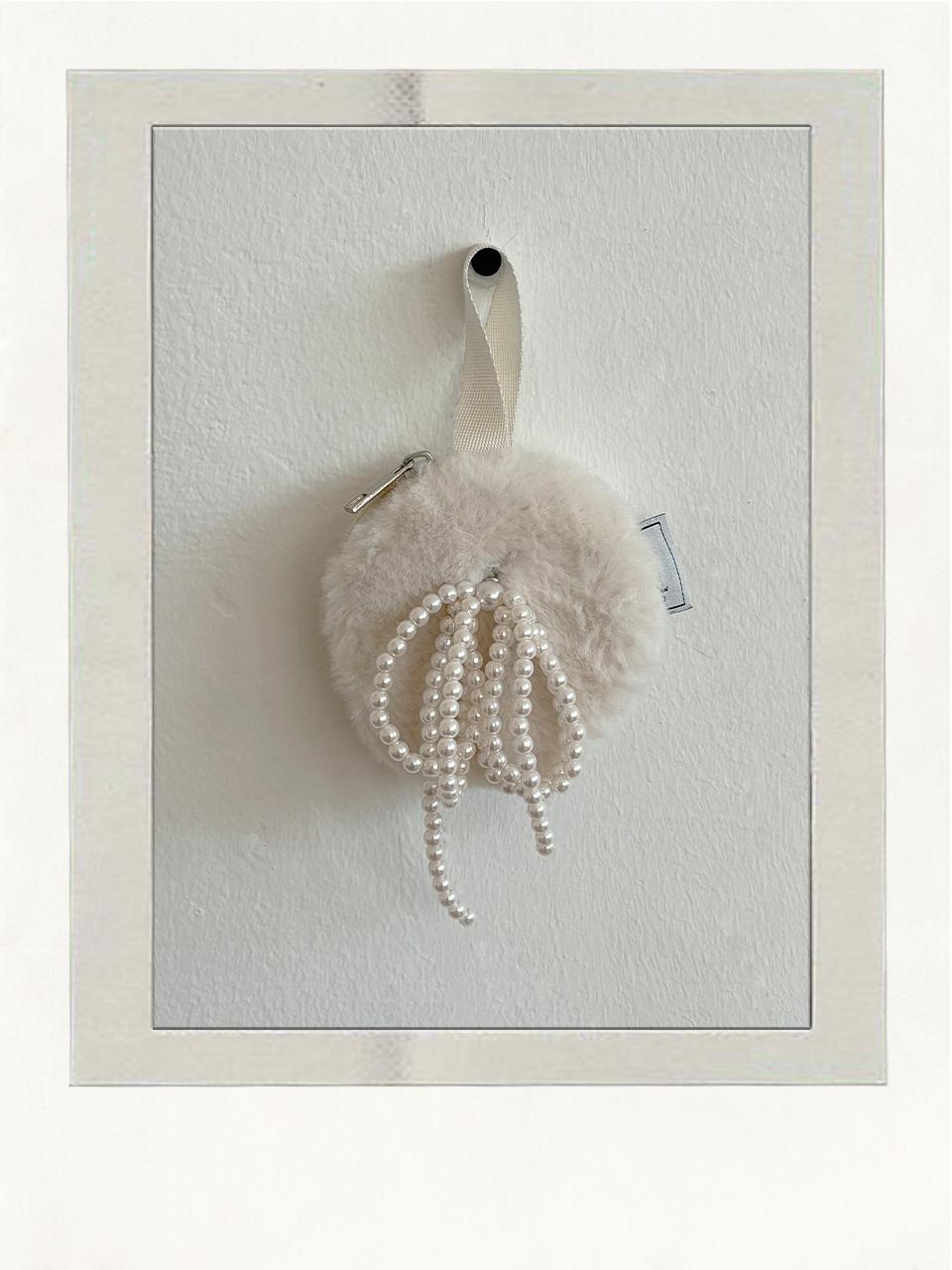 PEARL RIBBON ORNAMENT IVORY
