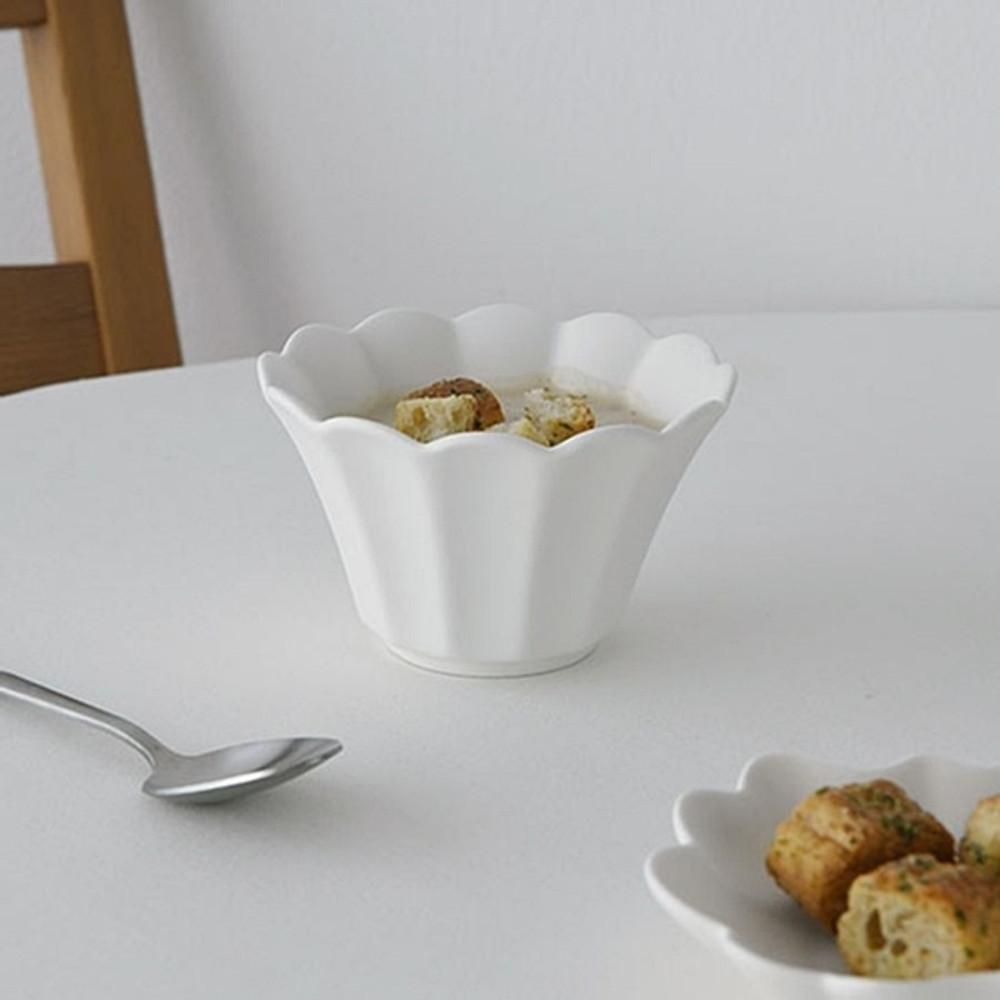 모이 화이트 볼 S 디저트 요거트 공기 빙수 볼 4.5인치