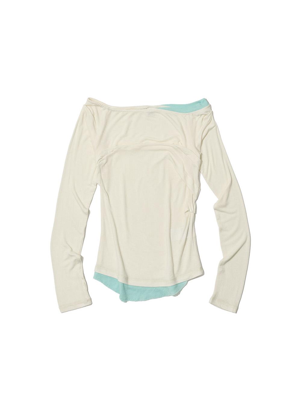 [WOMEN] UNBALANCED LAYER DRAPE TOP_WHITE
