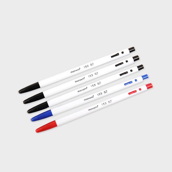 모나미 153 볼펜 5개입 (0.7mm/혼합)