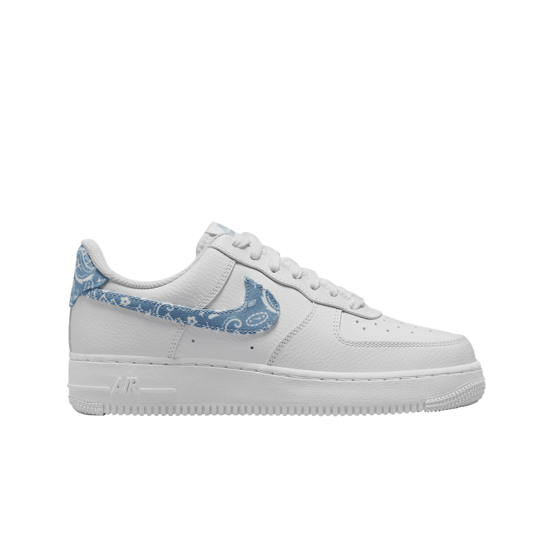 (W) Nike Air Force 1 '07 Essential Paisley Swoosh White Worn Blue