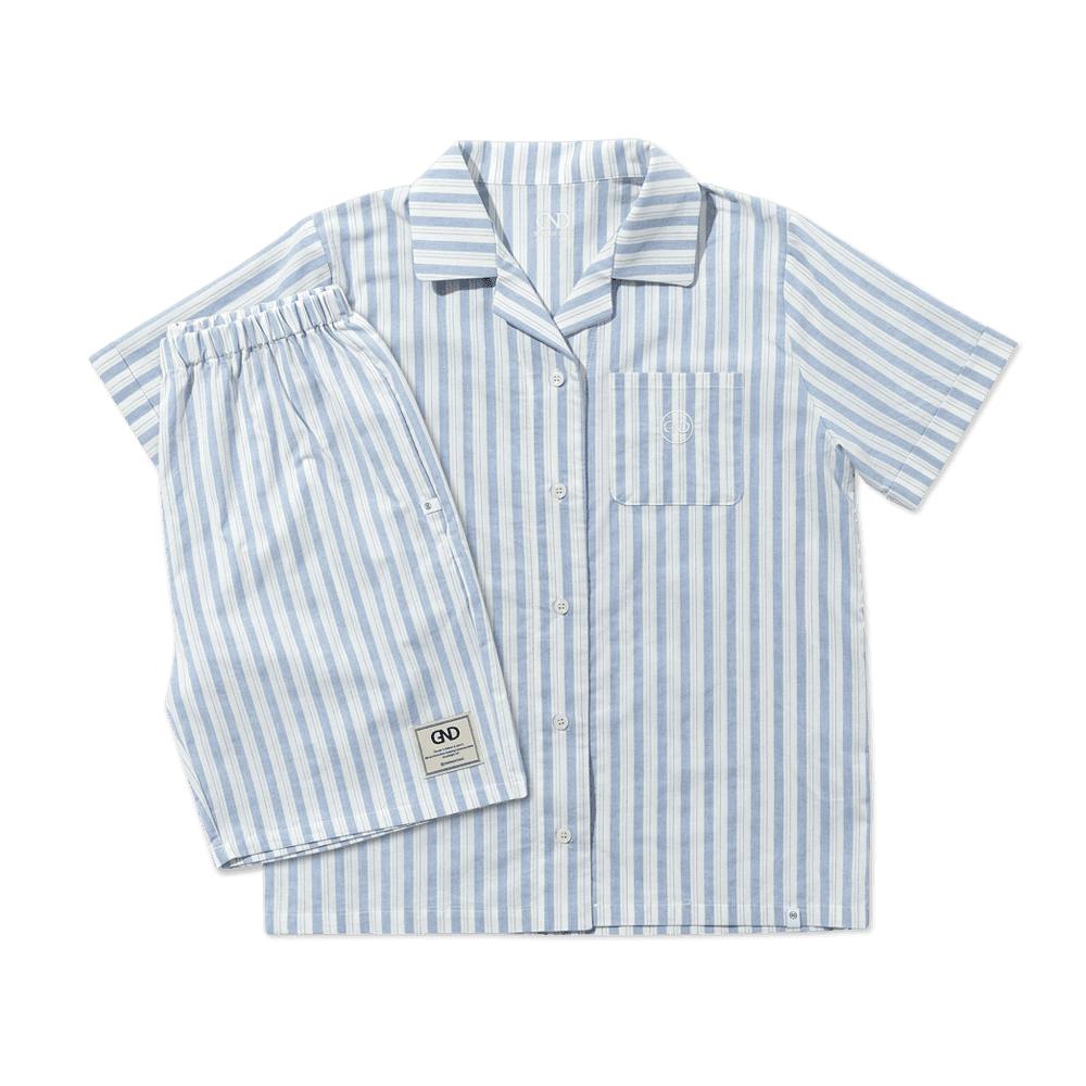 [W] Blue Stripe Pajama Set