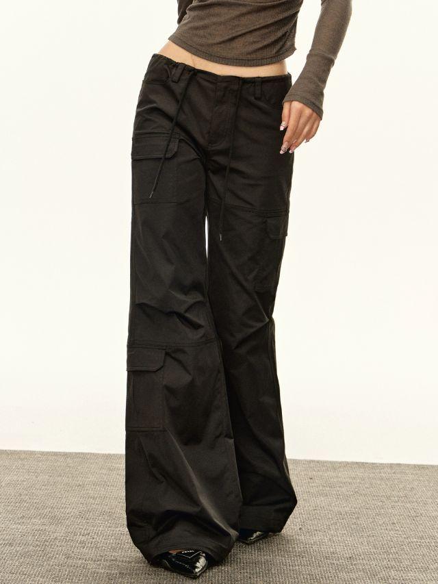 ARISEISM 와이드 스트랩 카고팬츠 (블랙)