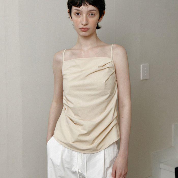 drape sleeveless top (butter)