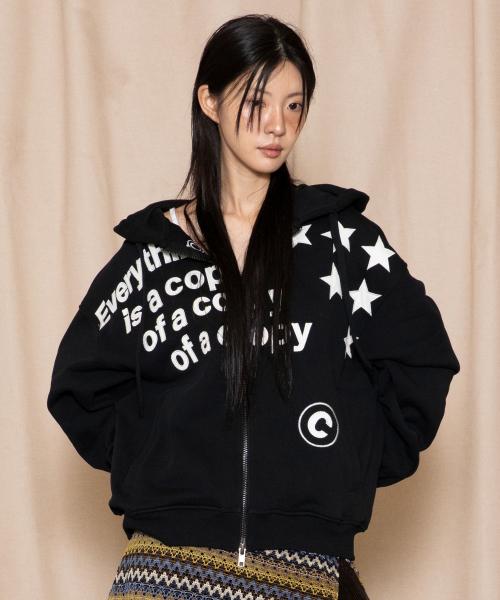 GHD038 카피클럽 후드 집업 (BLACK)