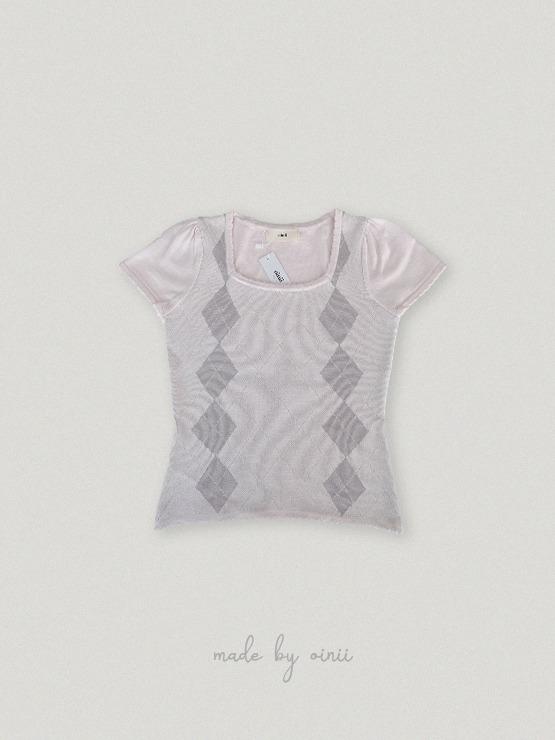 오이니 [o,rosy] argyle lace knit - 3color