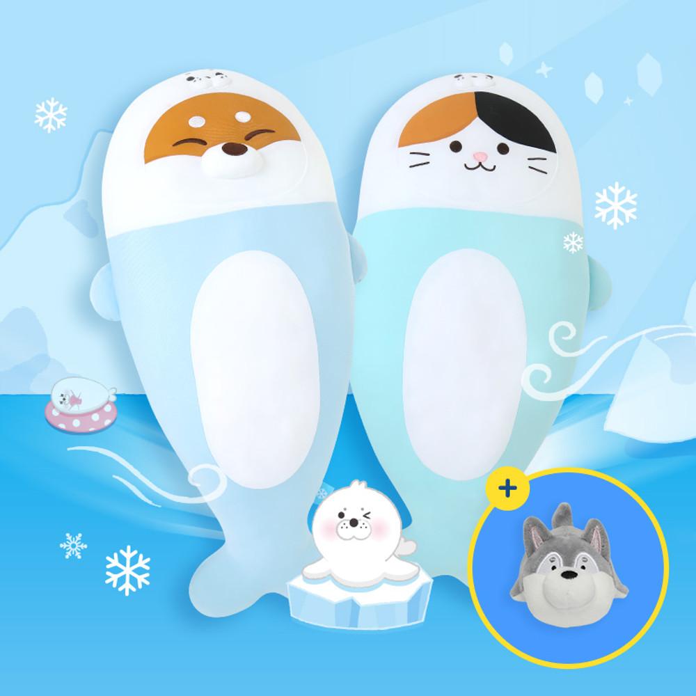 모찌타운 여름 냉감 쿨 바디필로우 시원한 냉감 쿠션 인형 1개+스트레스볼 1개