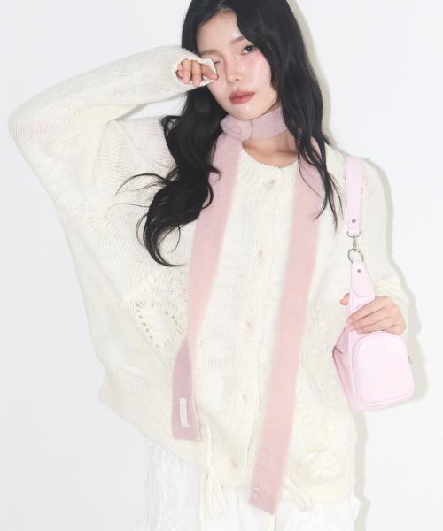 플레르 앙고라 머플러 핑크