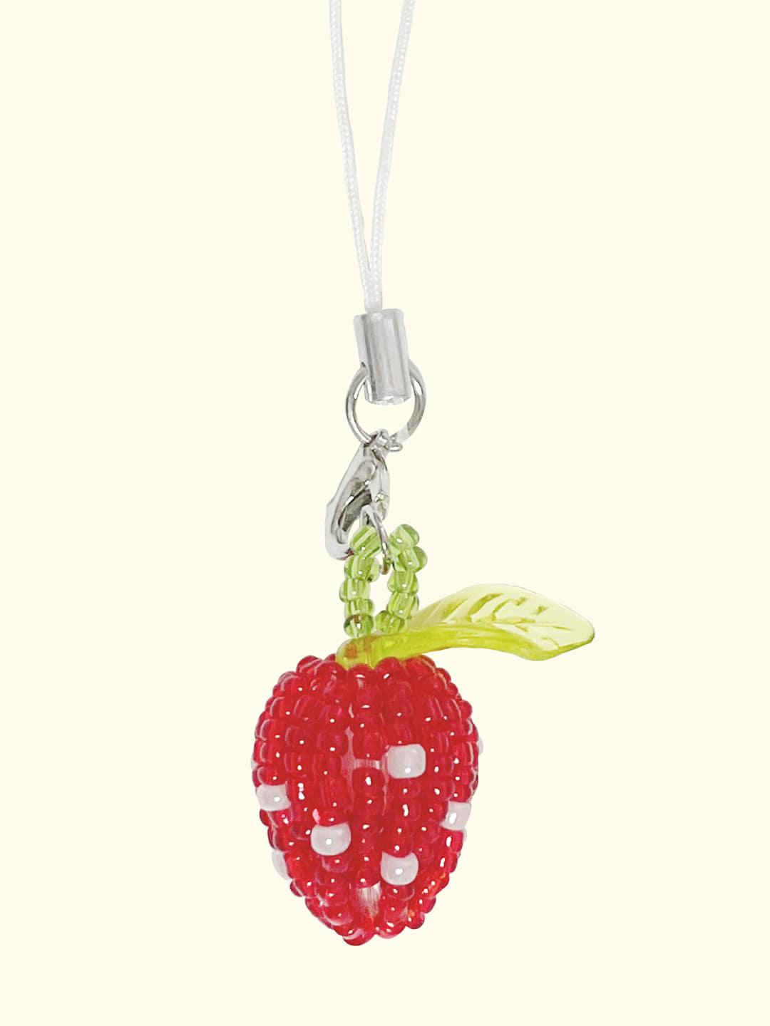 one strawberry keyring