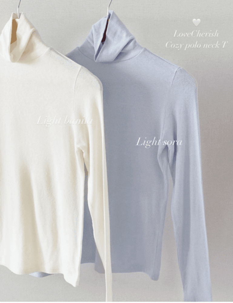 러체 [2col] Cozy polo neck T 소라 크림바닐라 폴라티