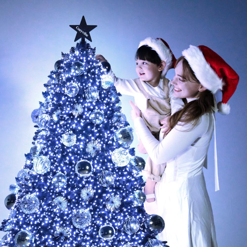 코지바이브 블랙트리 대형 크리스마스 트리 150 지네 전구 쿨 세트