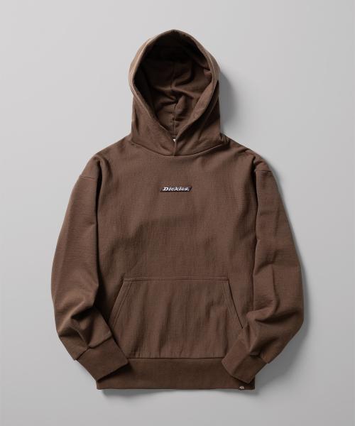 루즈핏 배너 로고 후드 Dark Brown