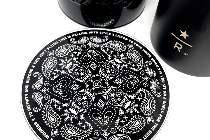 [코스터] 8BALL 에잇볼 페이즐리 블랙 소품 트레이 홈카페 무채색 컵받침 블랙 인테리어