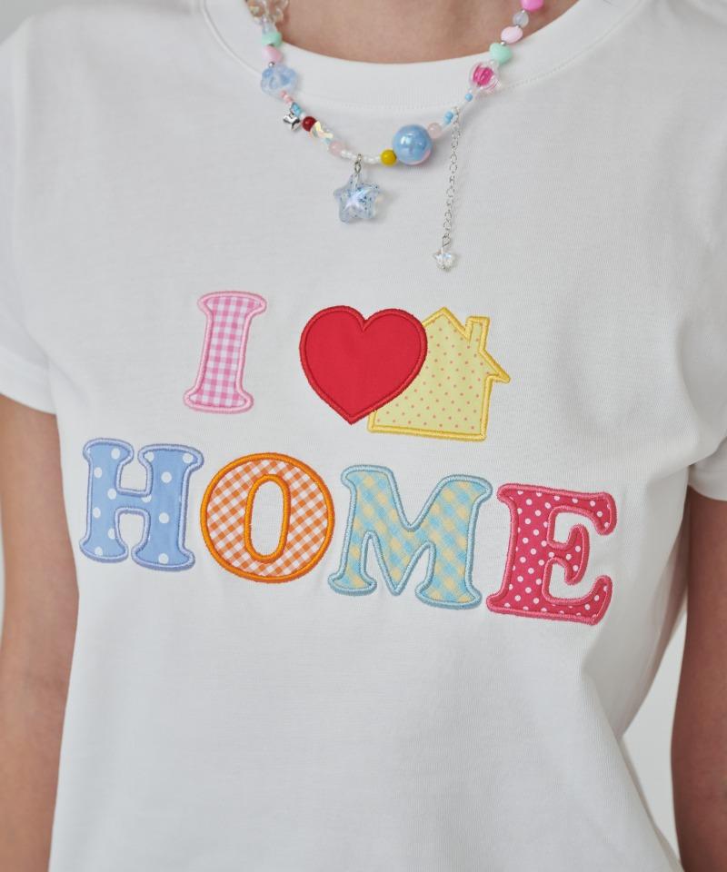 (w)아이러브홈 패치워크 슬림핏 티셔츠