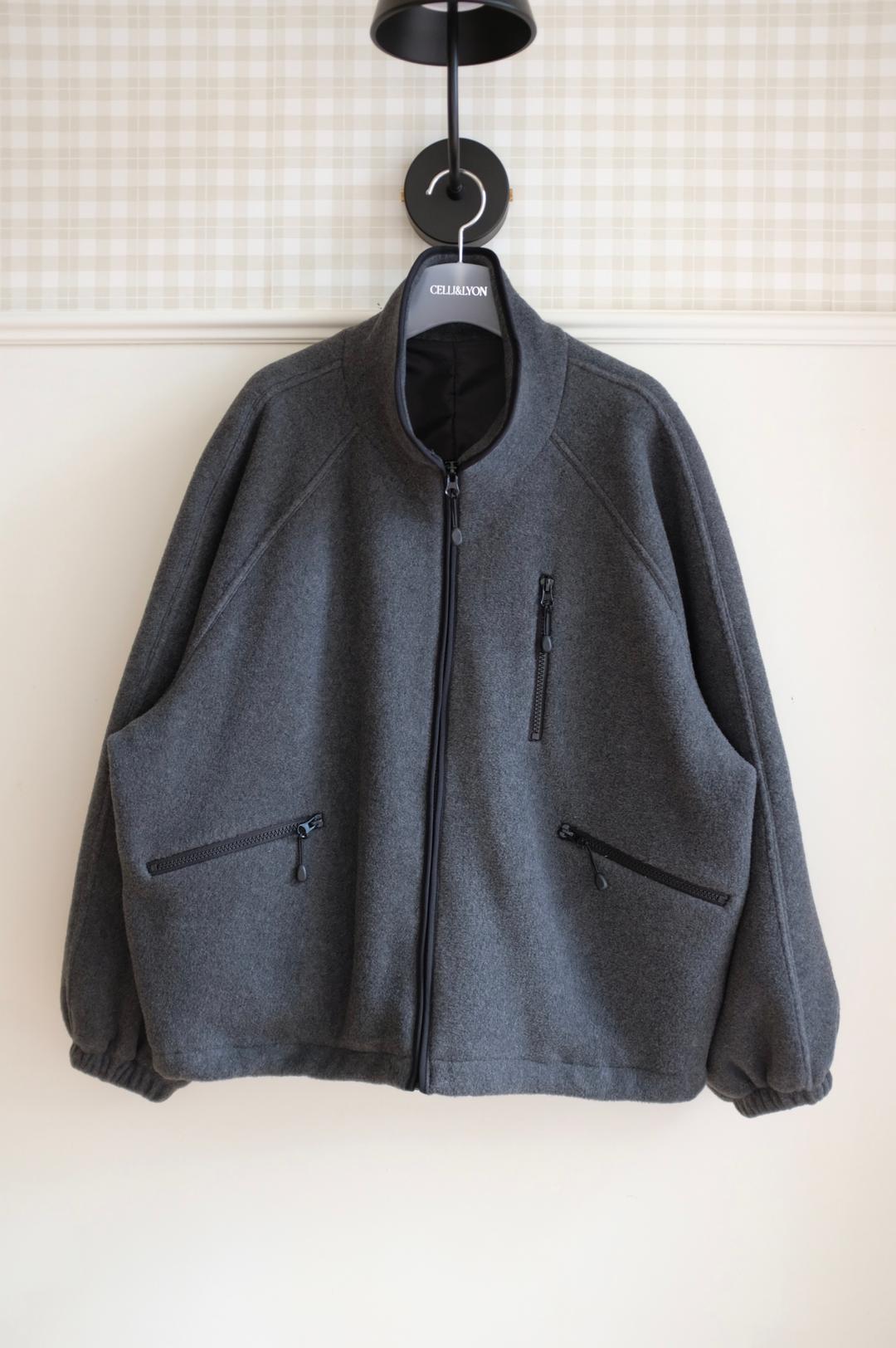 MADE - Kitten fleece zip up (Charcoal) '4th Re-order'