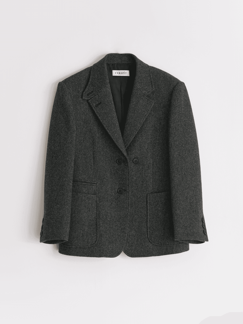 알렉시스 트위드 울 블레이저  (다크 그레이)