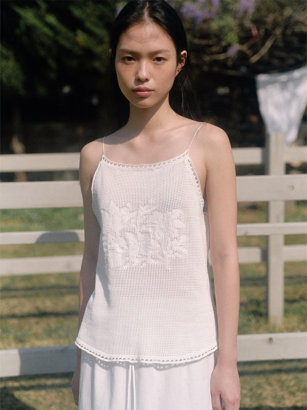 Flower crochet knit top