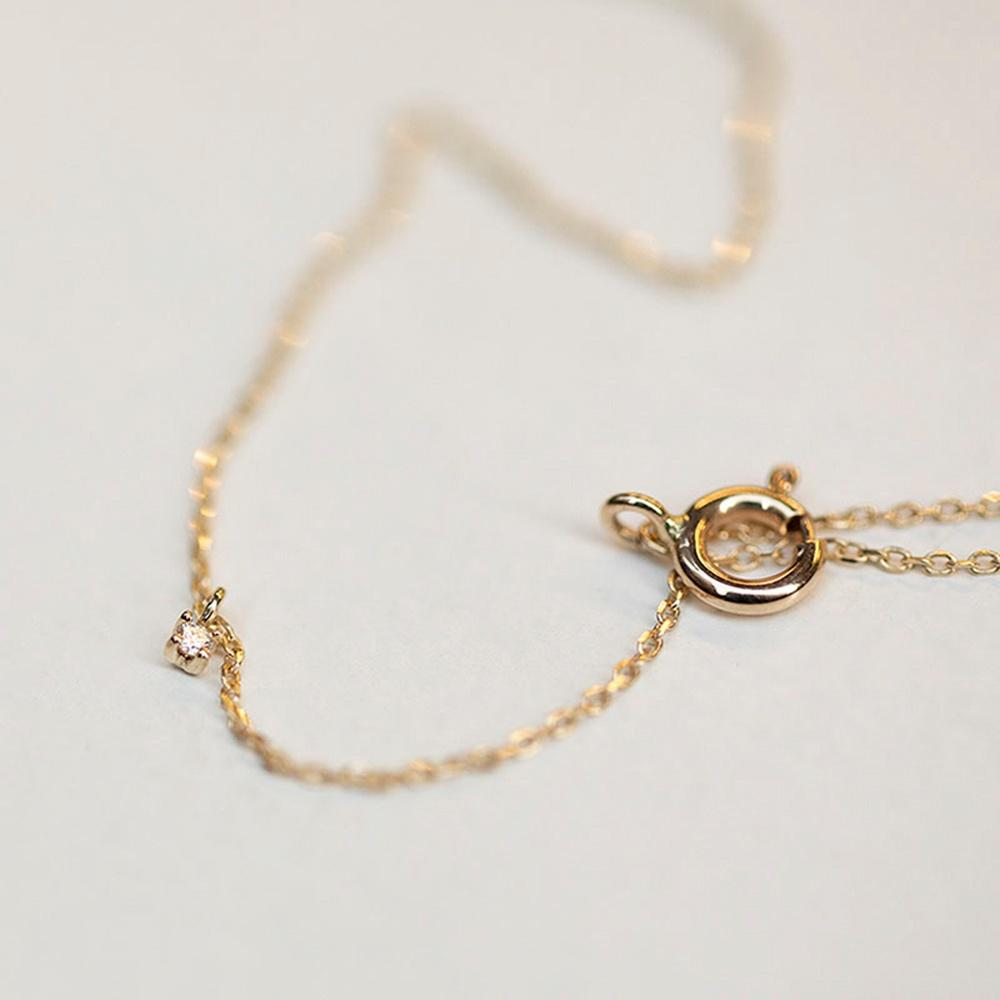 14k 4프롱 1.3mm 다이아몬드 팔찌