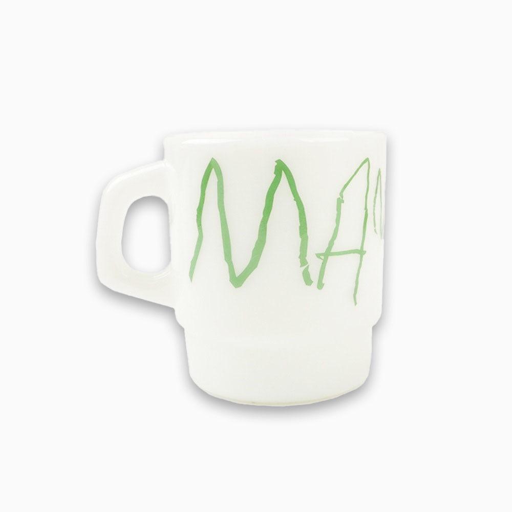 Mansion Milk Glass - White/Green
