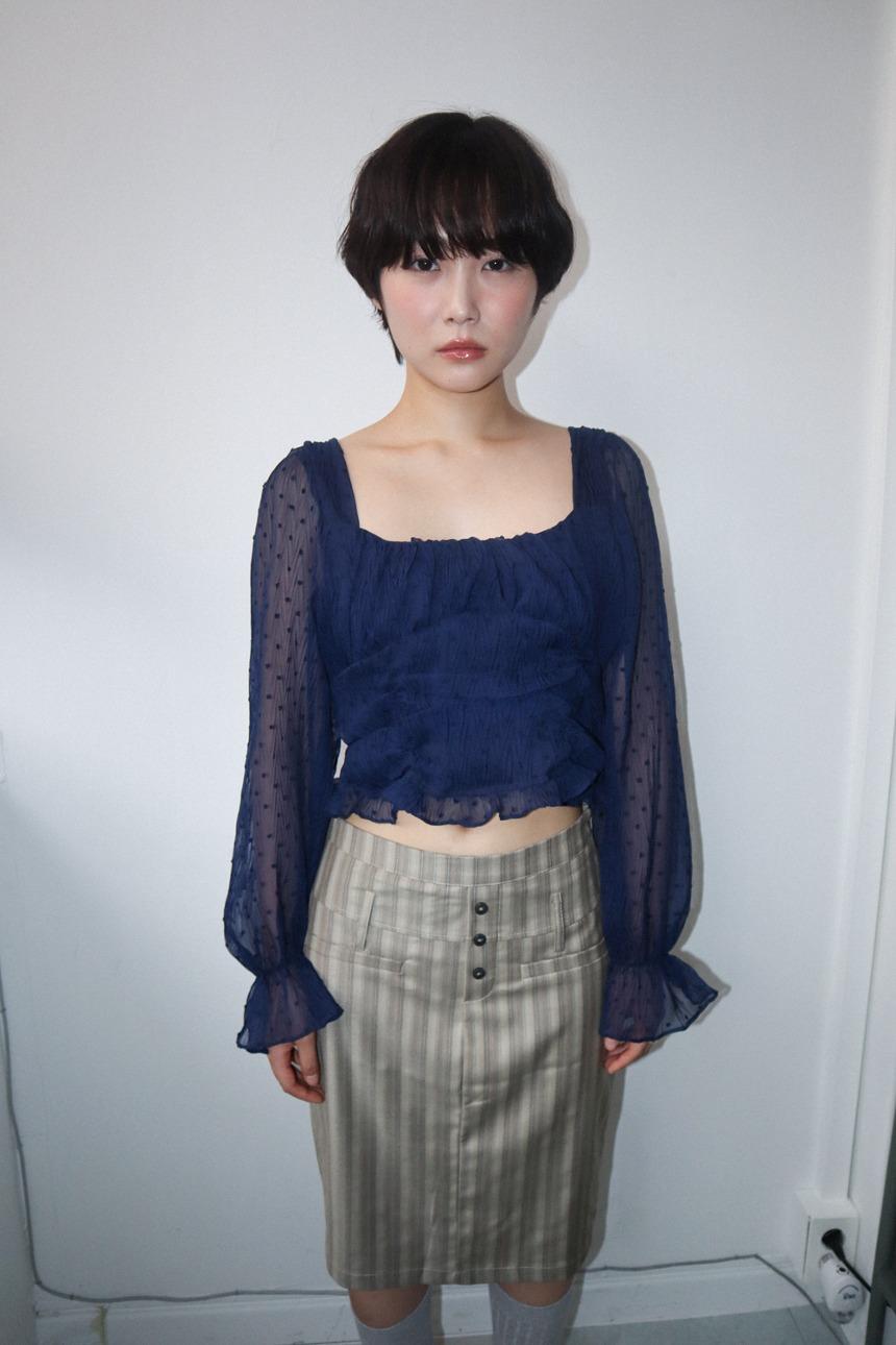 팁씨 pulpy shirring blouse (3color)