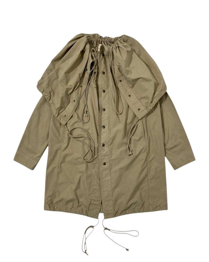 Flat Adjustable String Coat Beige