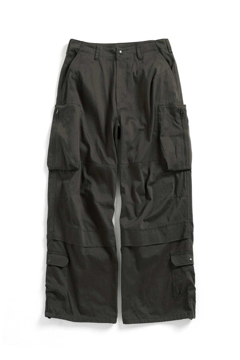 Zip Cargo Work Pants Dark Khaki